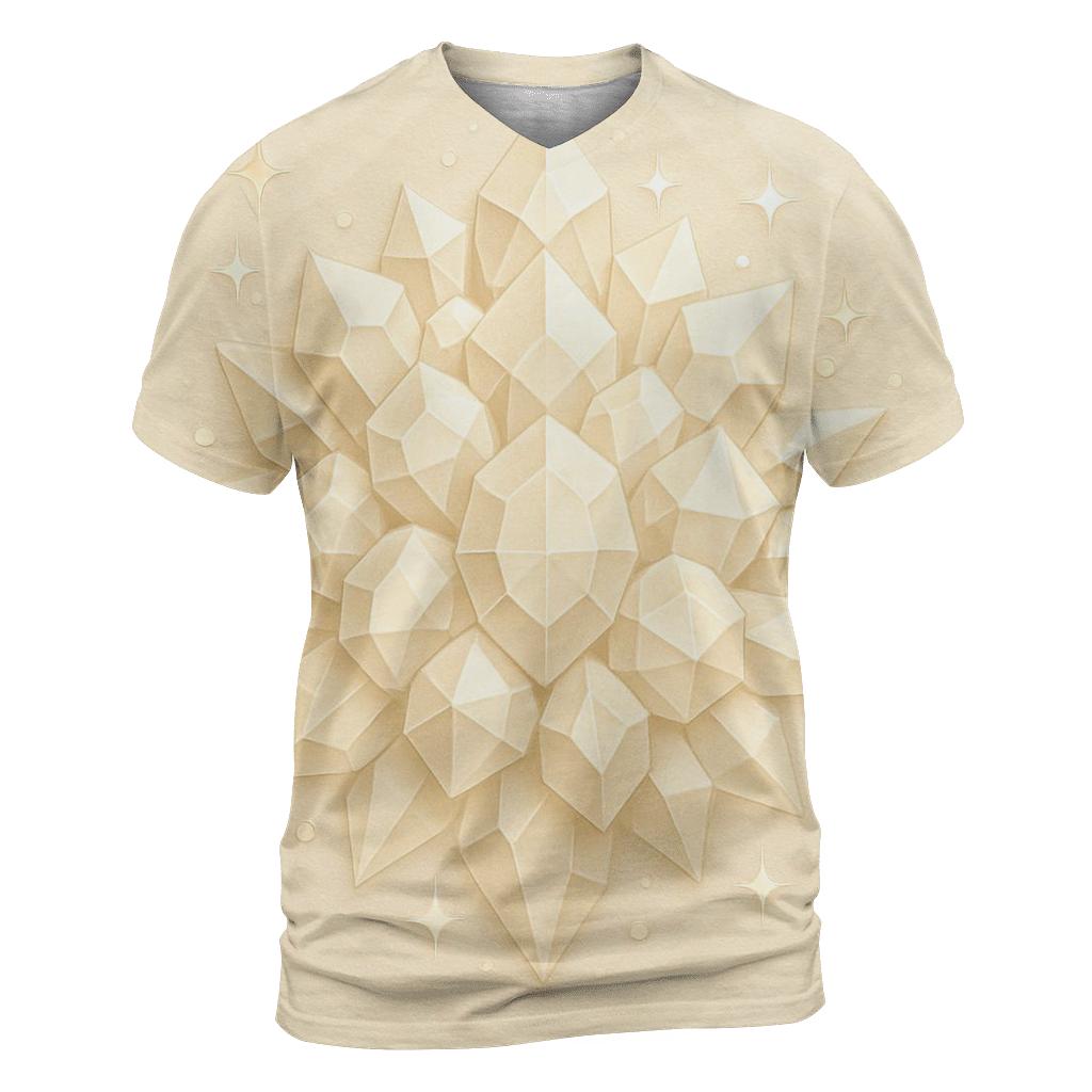Champagne Crystal Lattice artistic all-over print tops