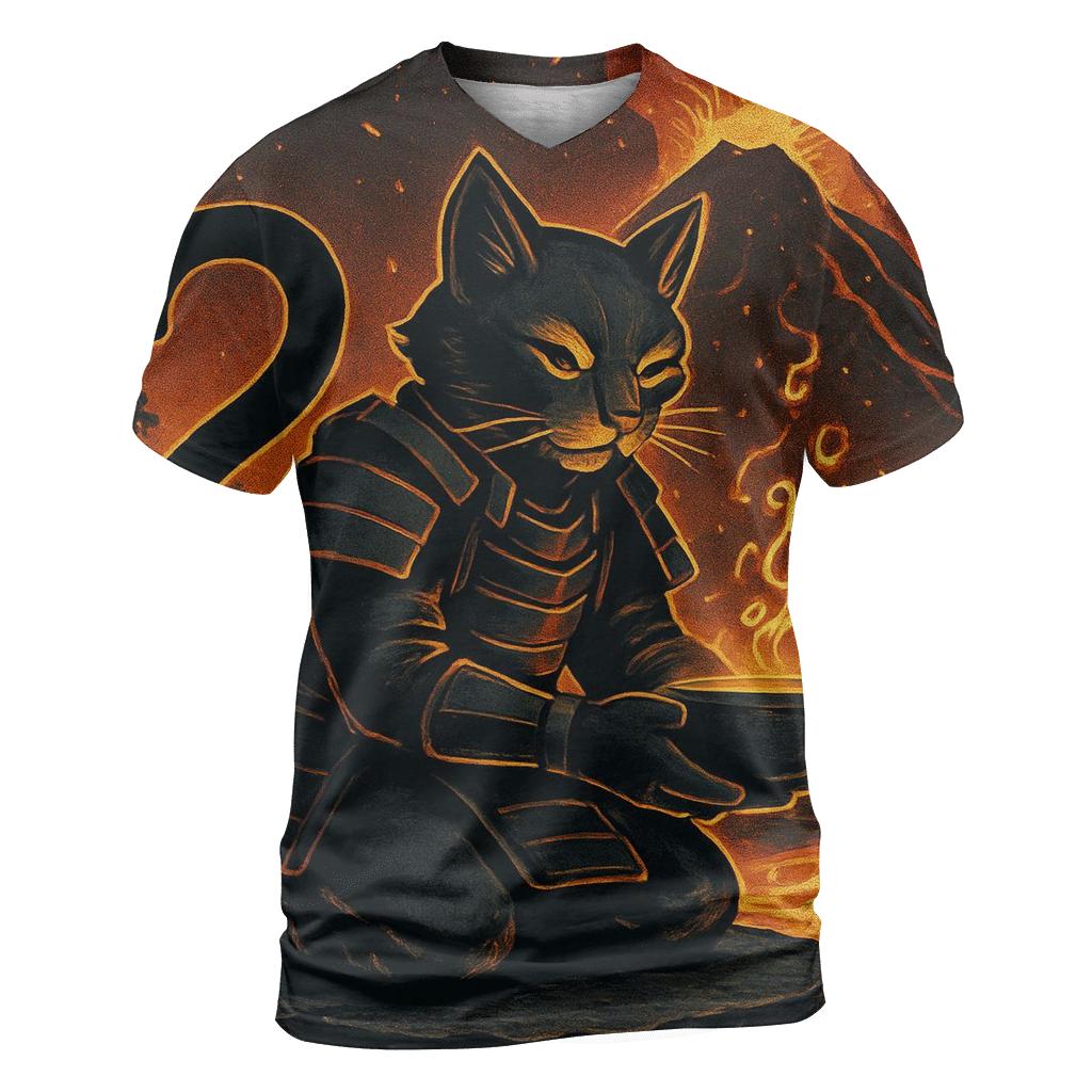 Volcanic Tea Ceremony Samurai Cat personalized full print shirts