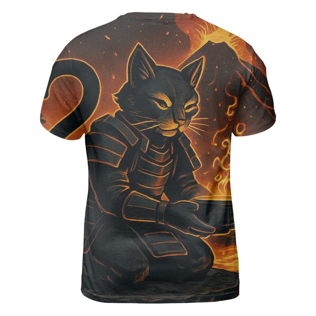 Volcanic Tea Ceremony Samurai Cat personalized full print shirts