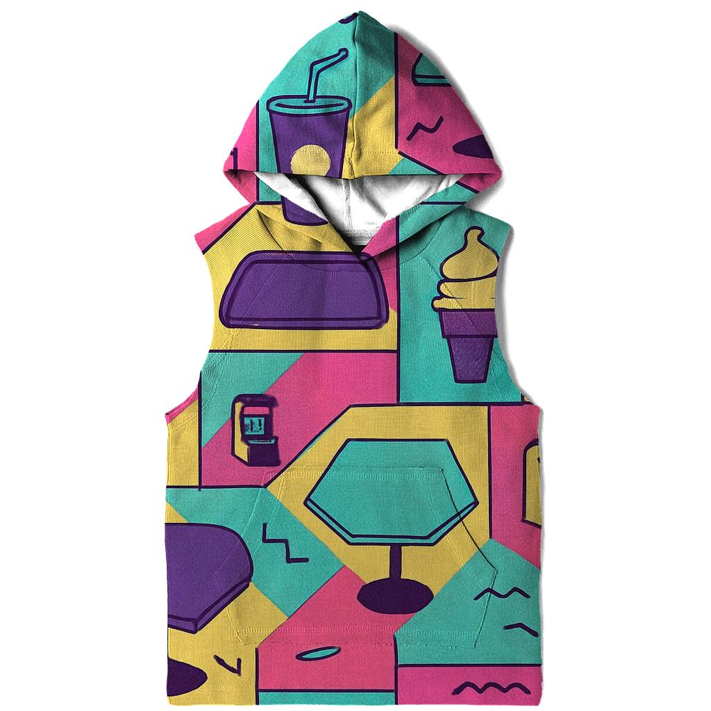 Mall Food Court Neon Pattern graphic hoodies