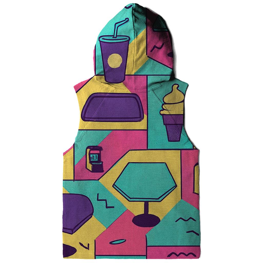 Mall Food Court Neon Pattern graphic hoodies