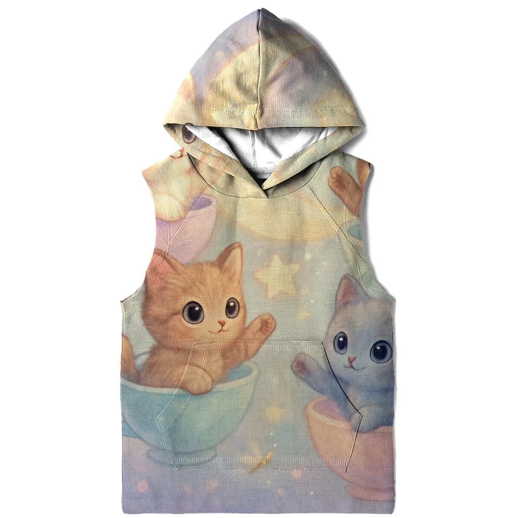 Moonlit Teacup Kitten Carousel embroidered hoodies