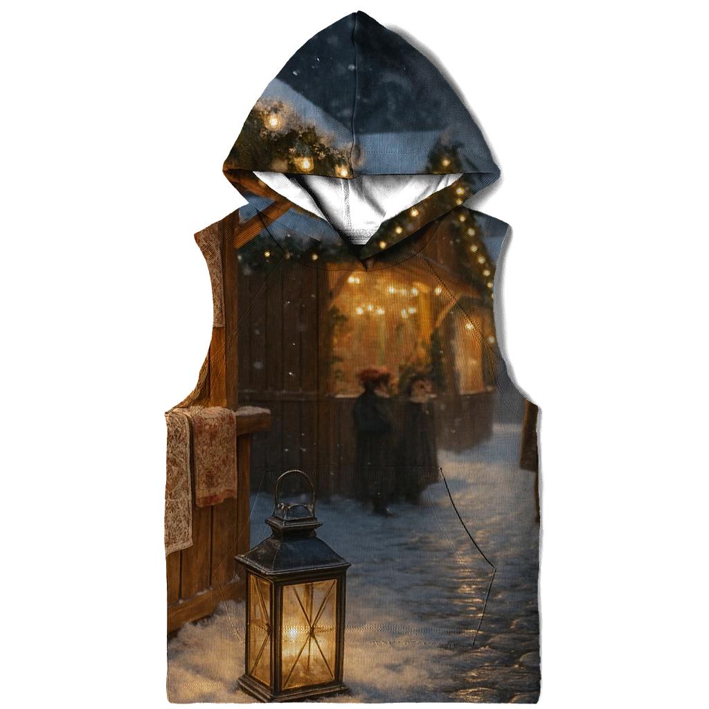 Snowy Market Under A Quiet Northern Glow hoodie styles