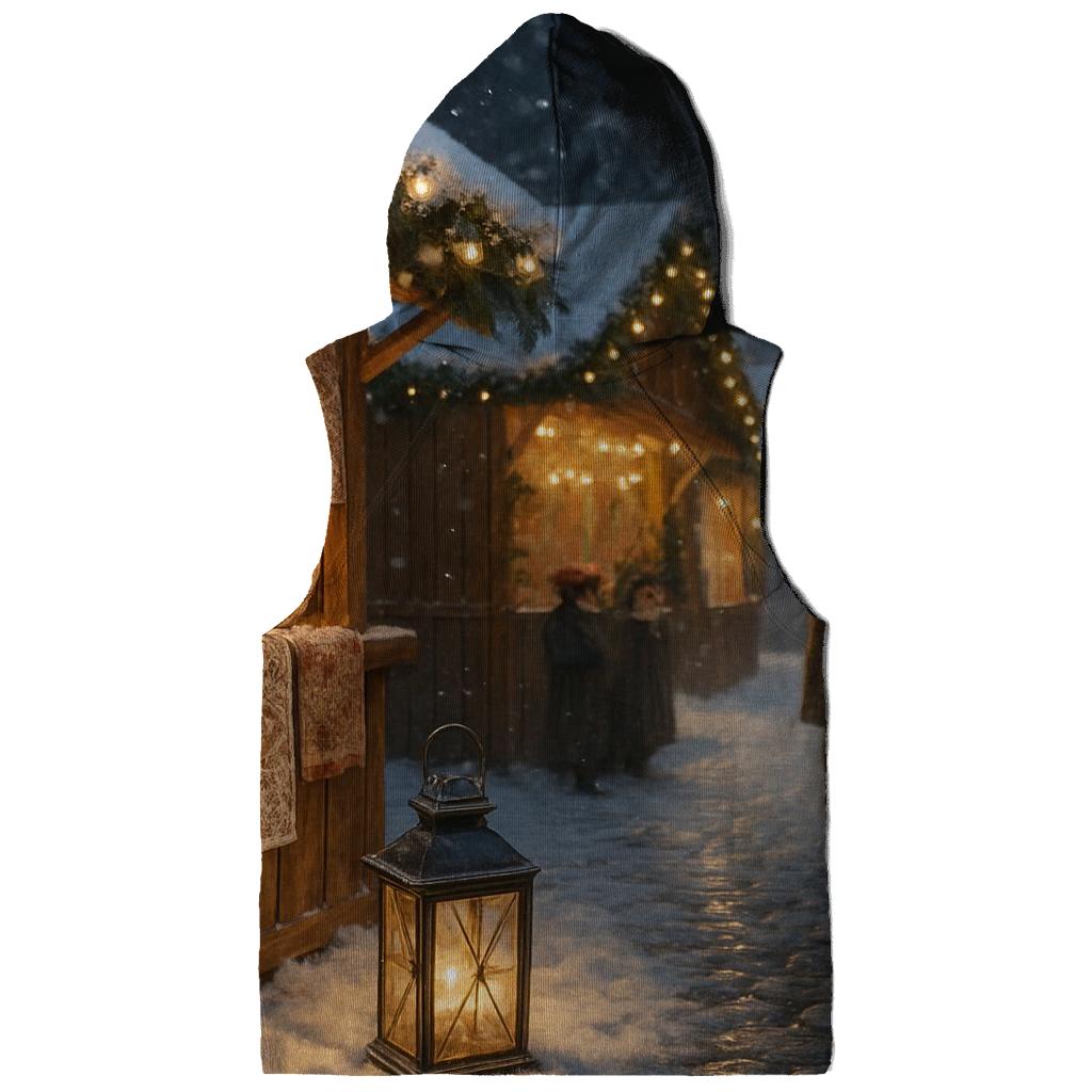 Snowy Market Under A Quiet Northern Glow hoodie styles