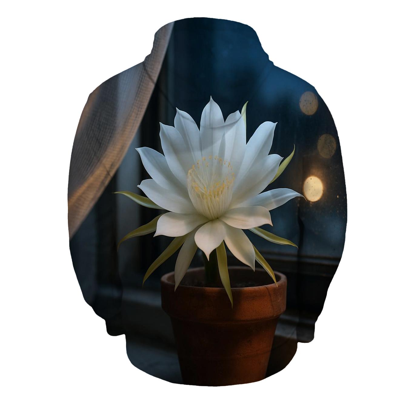 Night Blooming Cereus Window Sill Time Lapse designer hoodies