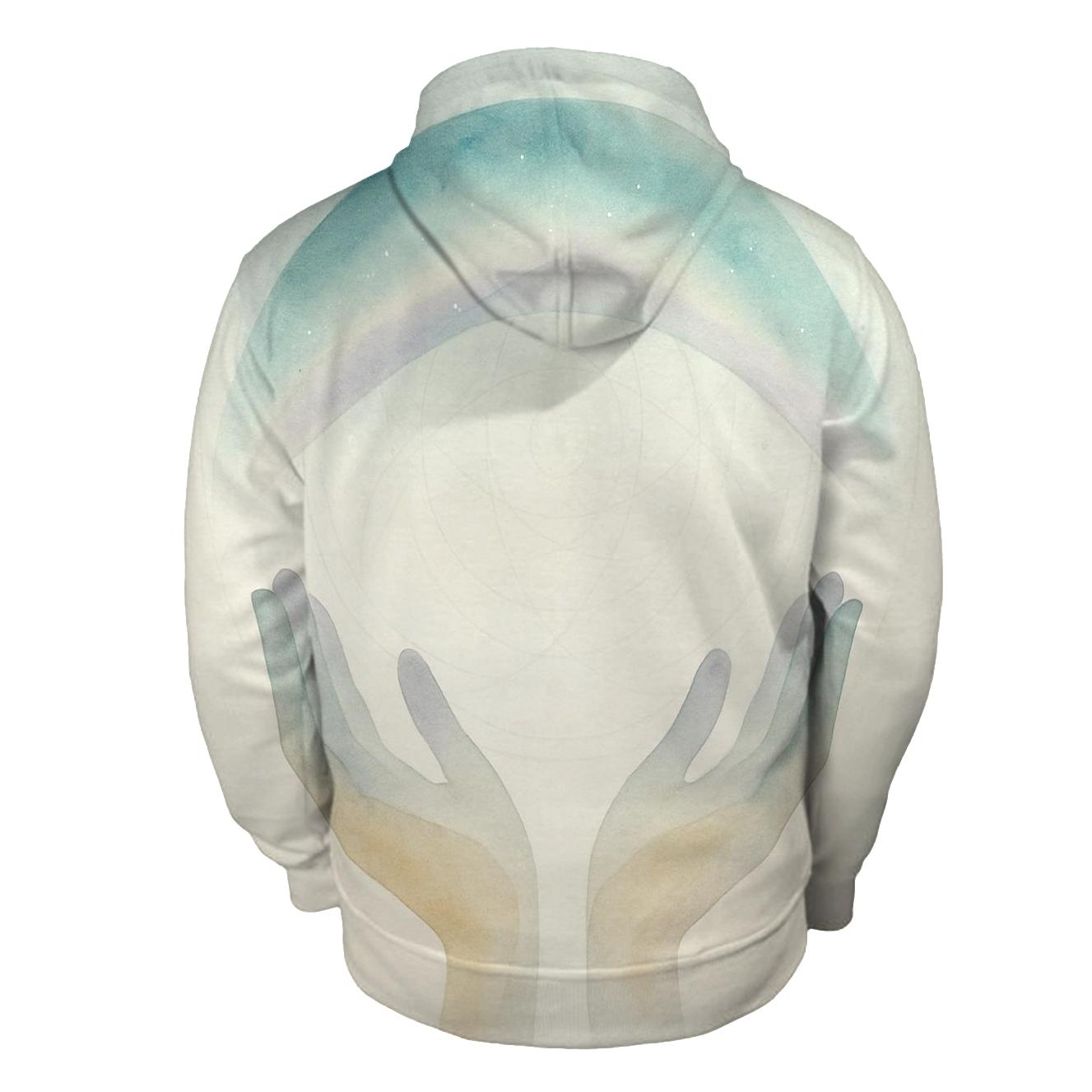 Quiet Aurora Prayer Hands graphic hoodies