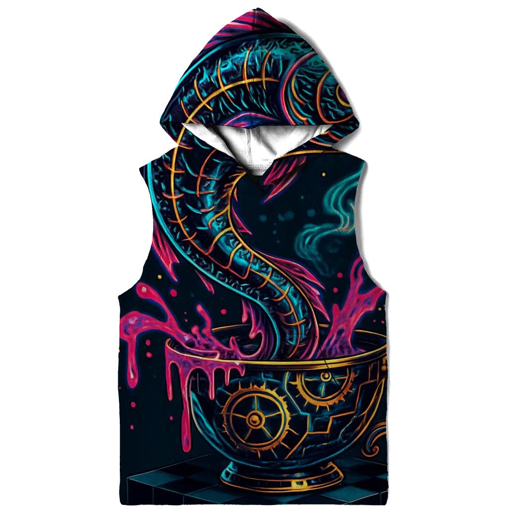 Neon Carp In A Clockwork Teacup printed hoodies
