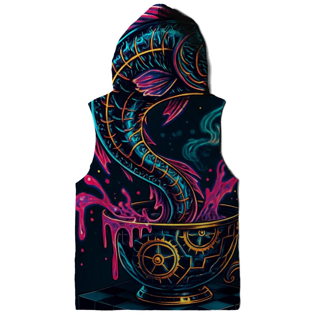 Neon Carp In A Clockwork Teacup printed hoodies