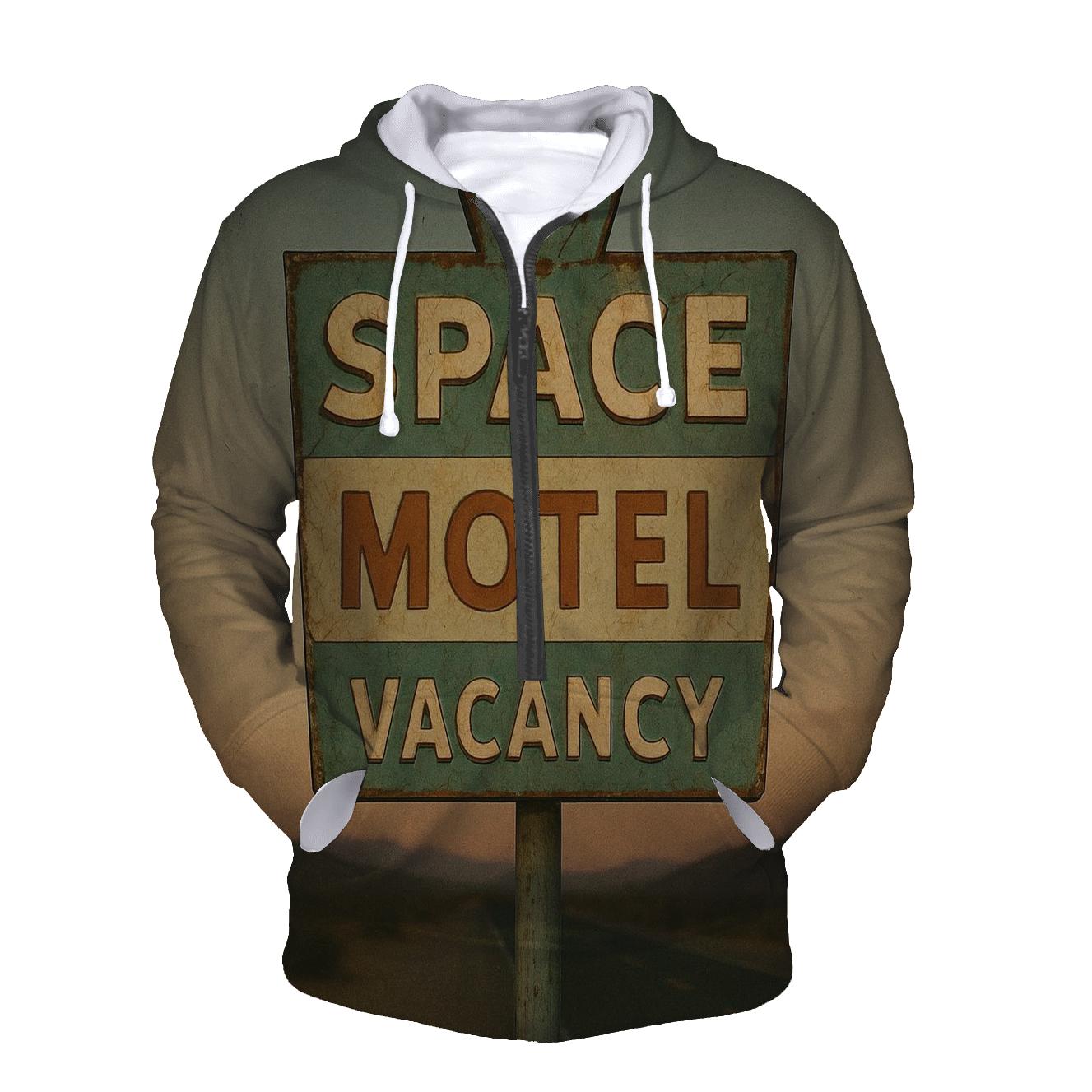 Faded Space Motel Vacancy Sign premium hoodies