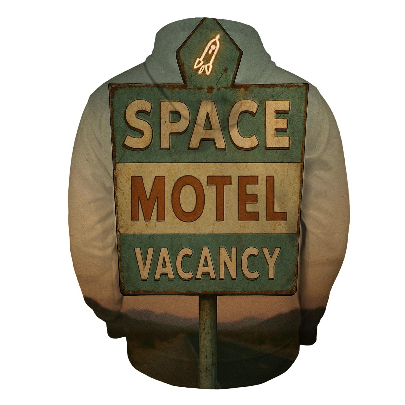 Faded Space Motel Vacancy Sign premium hoodies