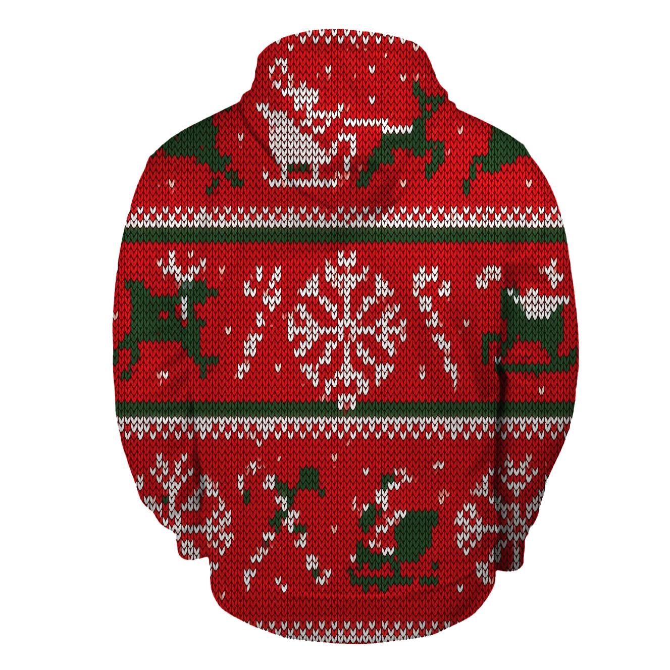 Jolly Sleigh And Snowflake Patchwork Design custom hoodies