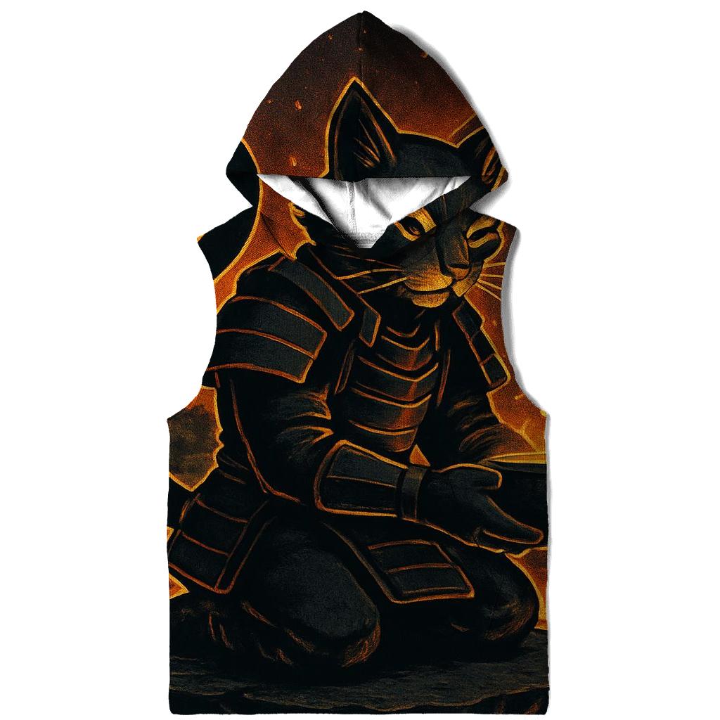 Volcanic Tea Ceremony Samurai Cat premium hoodies