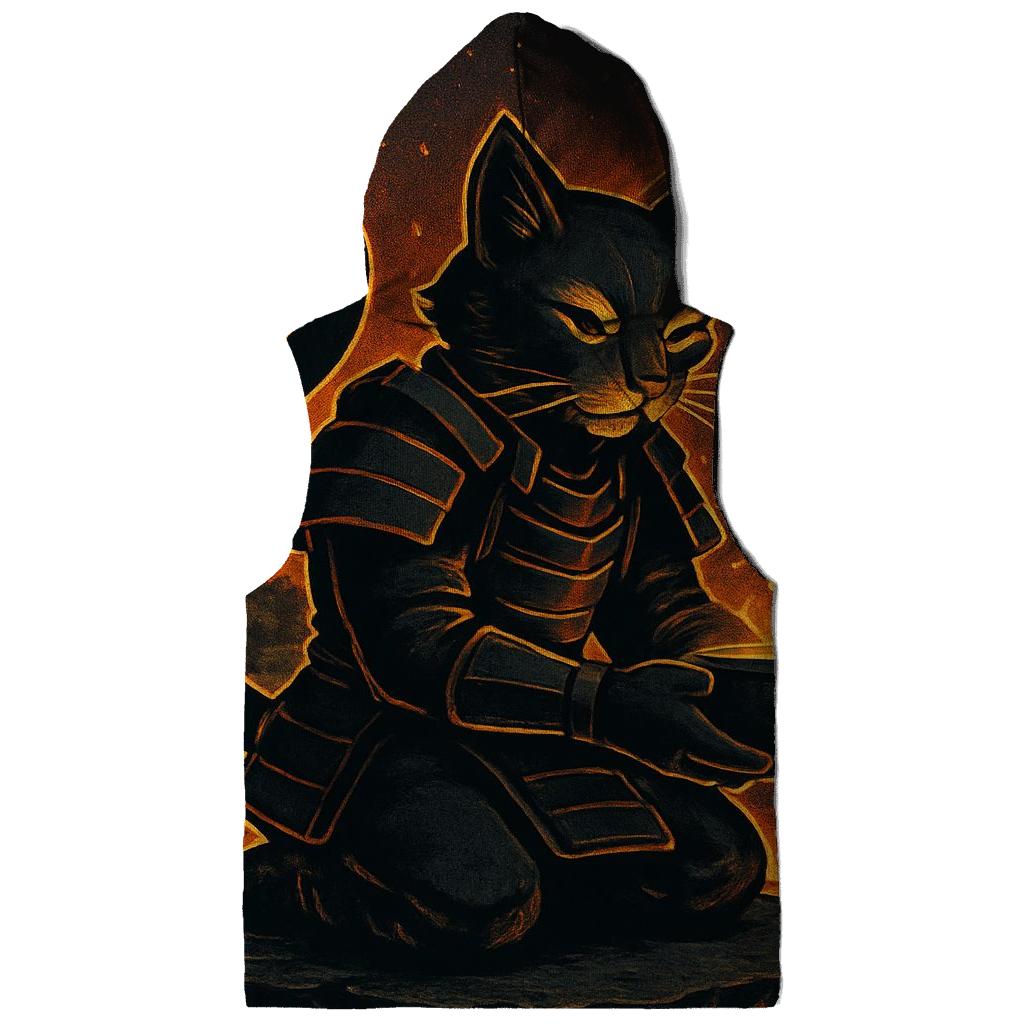 Volcanic Tea Ceremony Samurai Cat premium hoodies