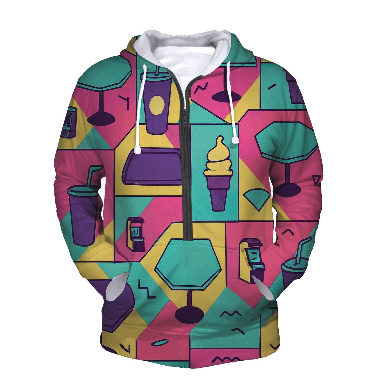 Mall Food Court Neon Pattern hoodie trends
