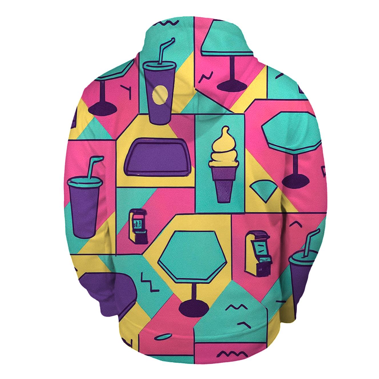 Mall Food Court Neon Pattern hoodie trends