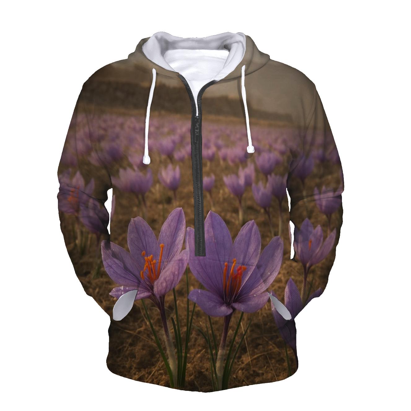 Saffron Crocus Harvest On A Misty Plateau lightweight hoodies