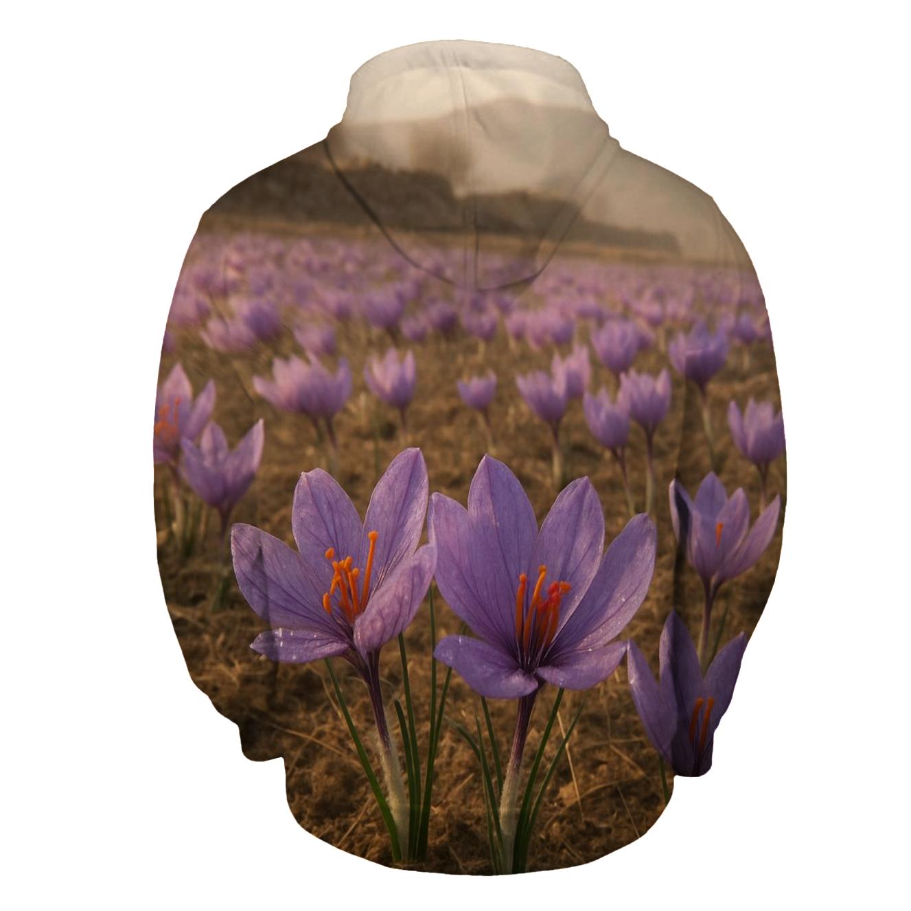 Saffron Crocus Harvest On A Misty Plateau lightweight hoodies