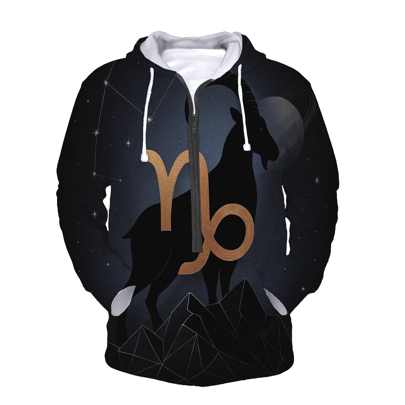 Capricorn Saturnian Mountain Goat Constellation premium hoodies