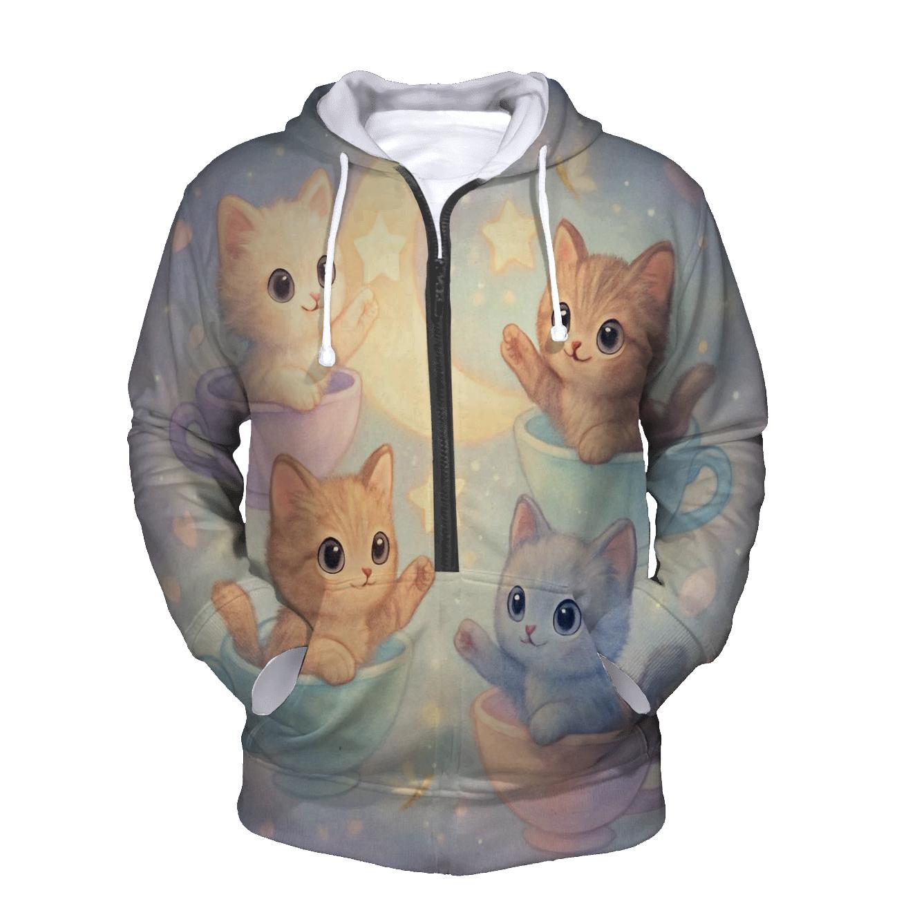 Moonlit Teacup Kitten Carousel hoodie trends