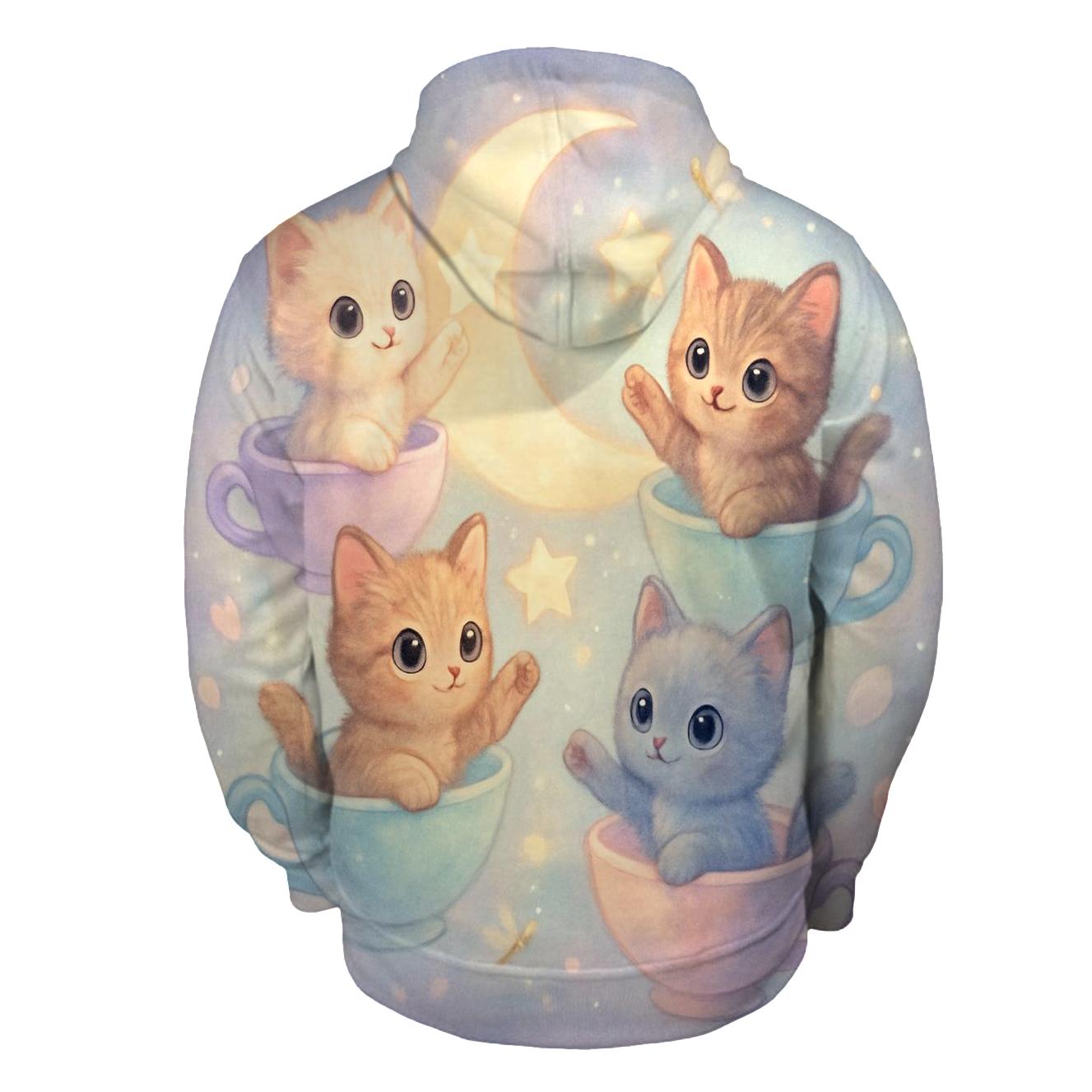 Moonlit Teacup Kitten Carousel hoodie trends