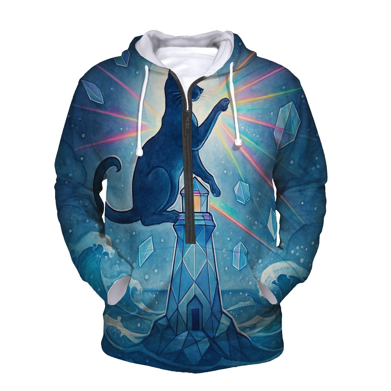 The Prism Lighthouse Cat hoodie trends