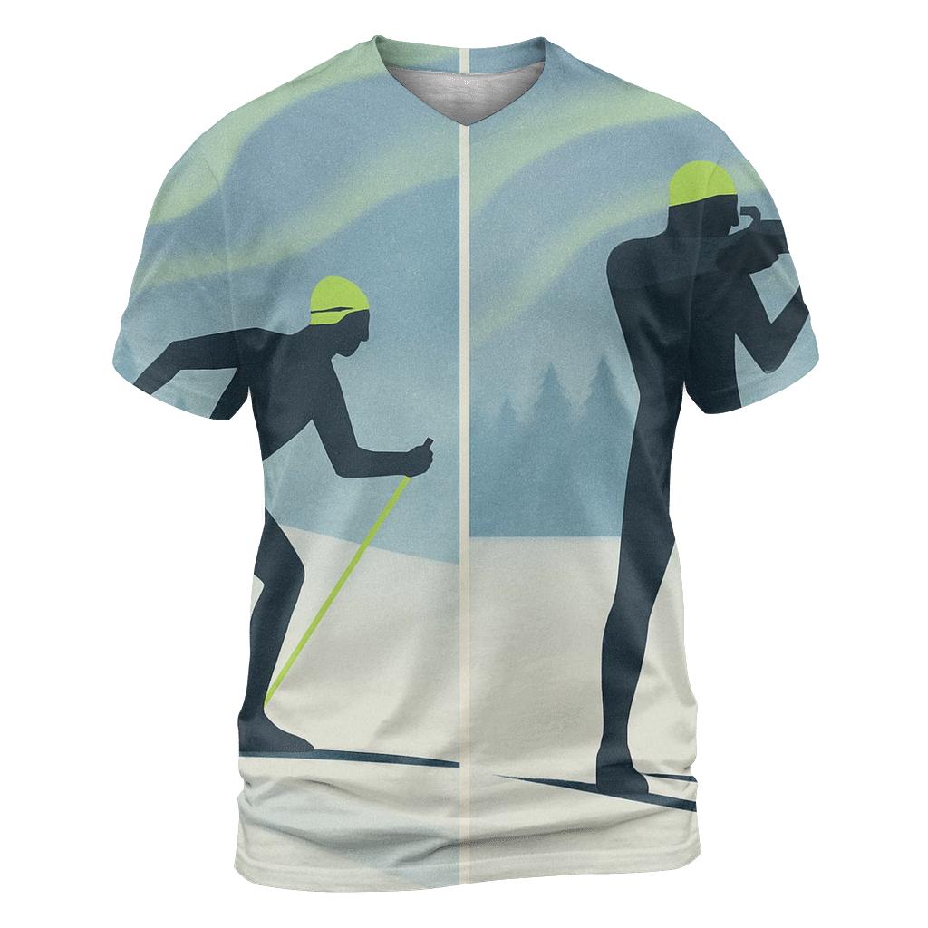 Biathlon Aurora Split Frame unique graphic print tees
