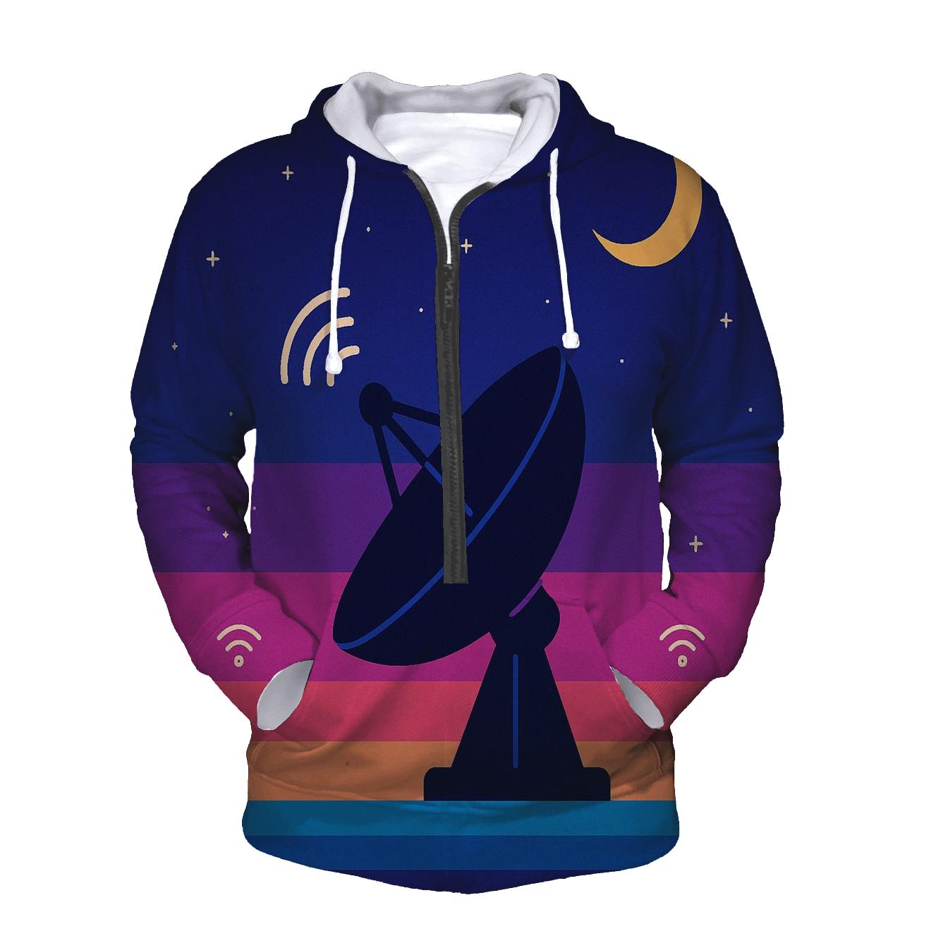 Satellite Dish Horizon Stripes lightweight hoodies