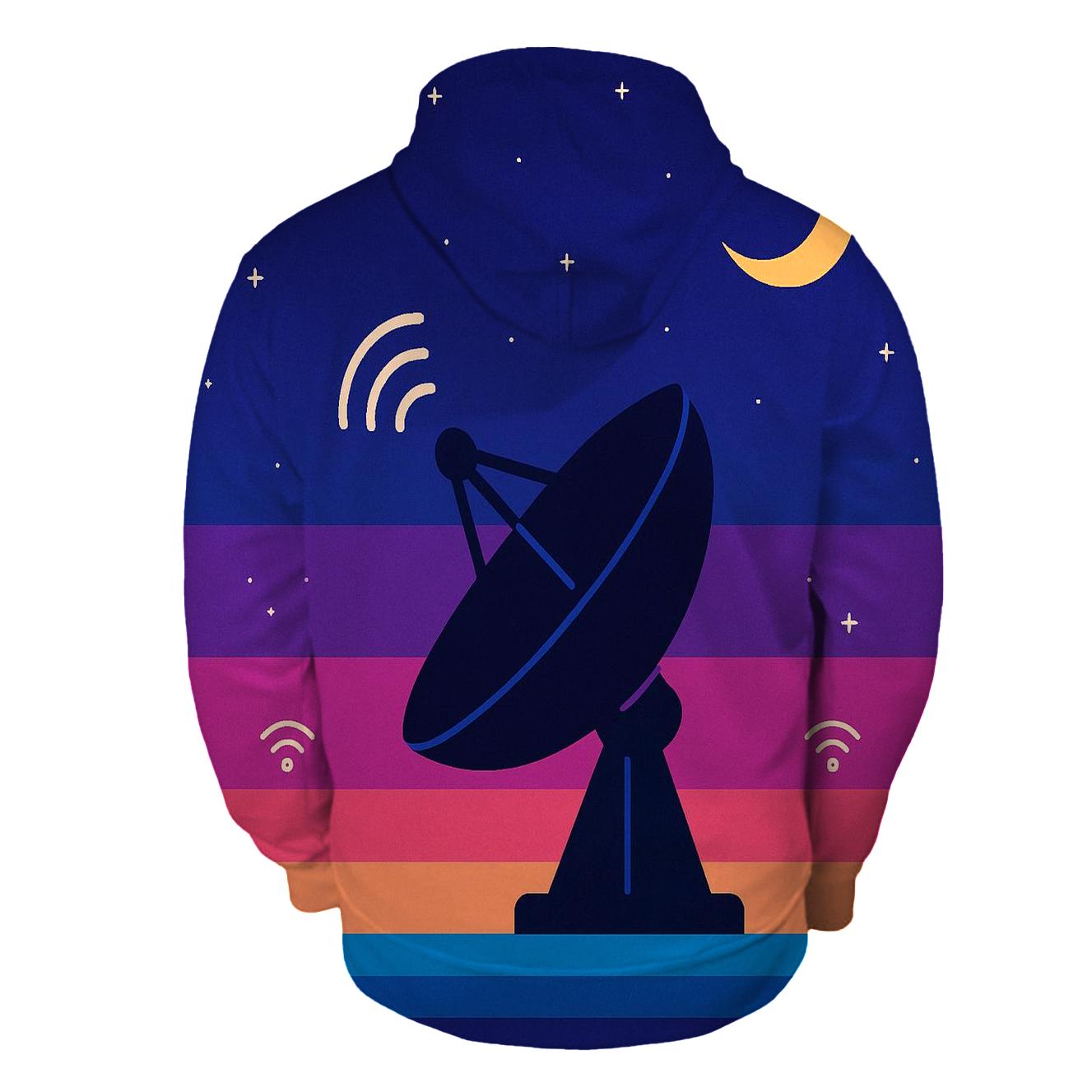Satellite Dish Horizon Stripes lightweight hoodies