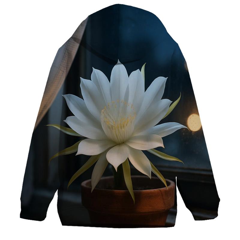 Night Blooming Cereus Window Sill Time Lapse lightweight hoodies