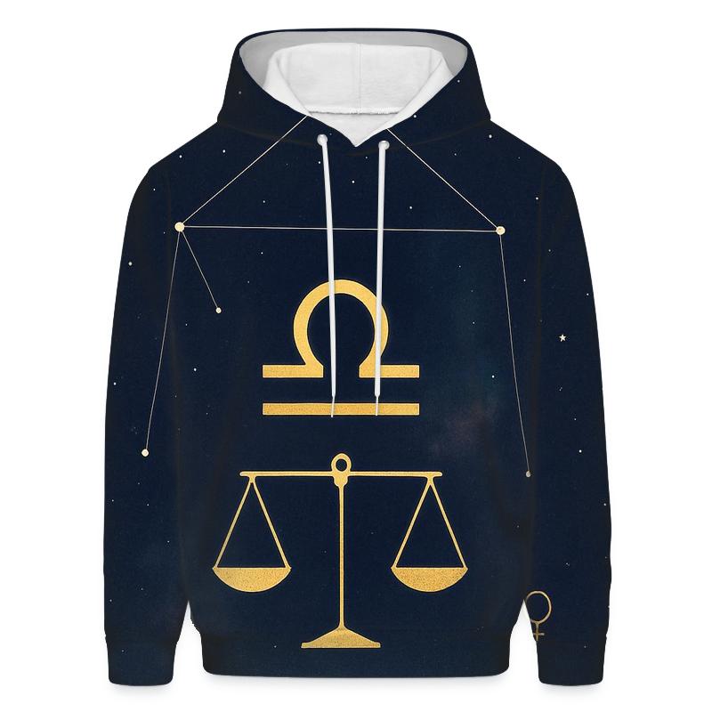 Libra Equinox Star Chart Scales embroidered hoodies