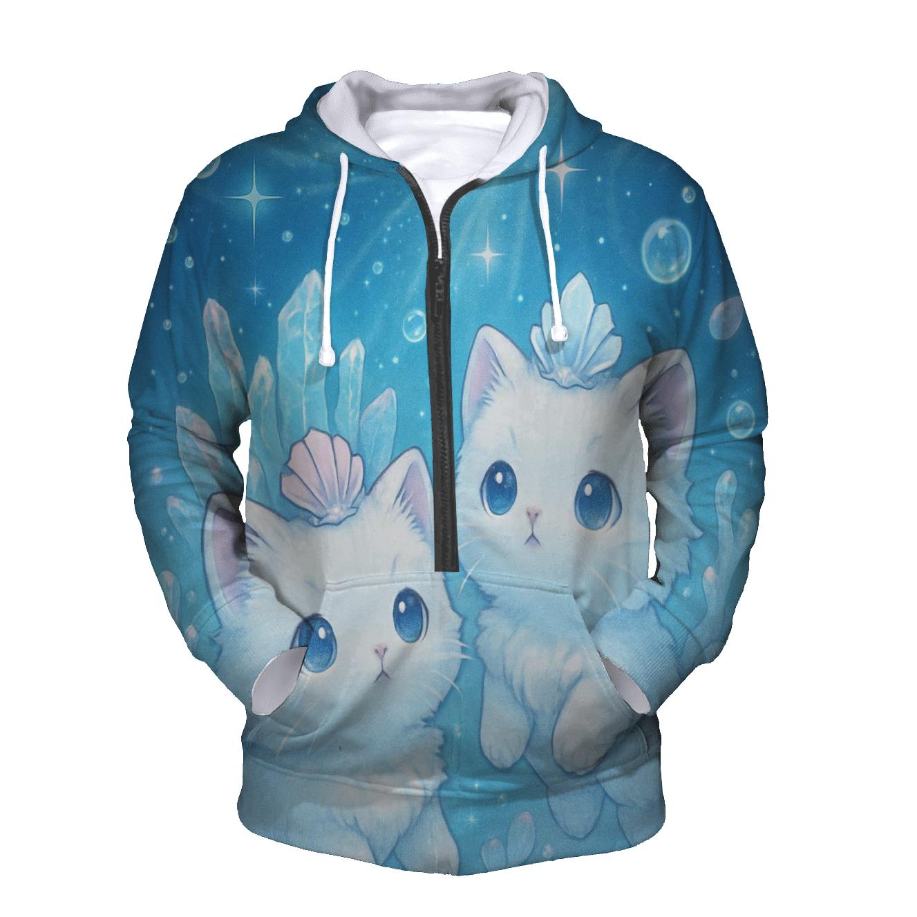 Crystal Reef Stargazer Cats printed hoodies