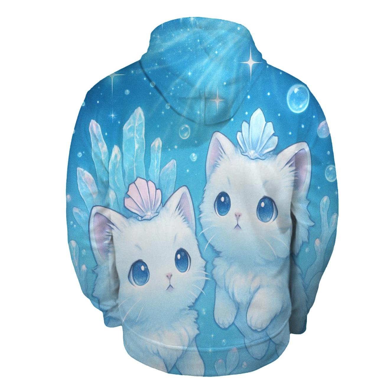 Crystal Reef Stargazer Cats printed hoodies