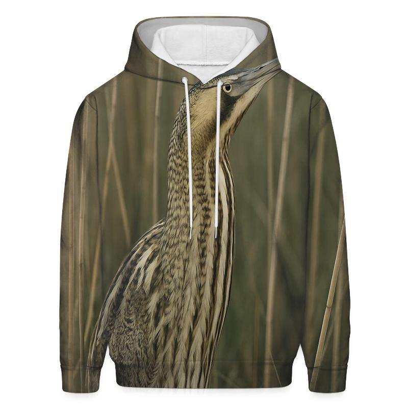 Reedbed Whisper  Eurasian Bittern printed hoodies