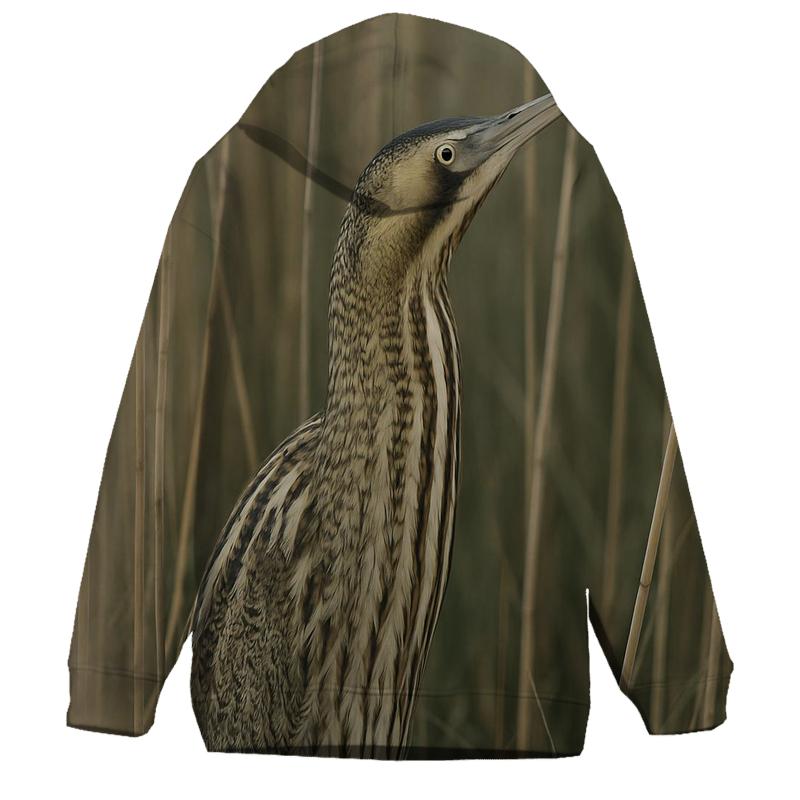 Reedbed Whisper  Eurasian Bittern printed hoodies