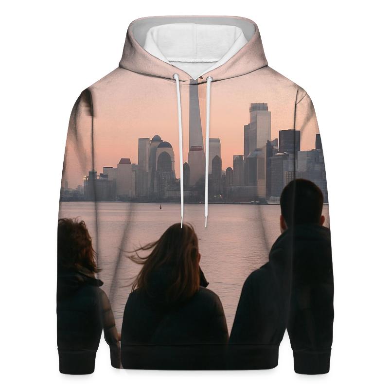 Civic Dawn Over Manhattan From The Staten Island Ferry embroidered hoodies