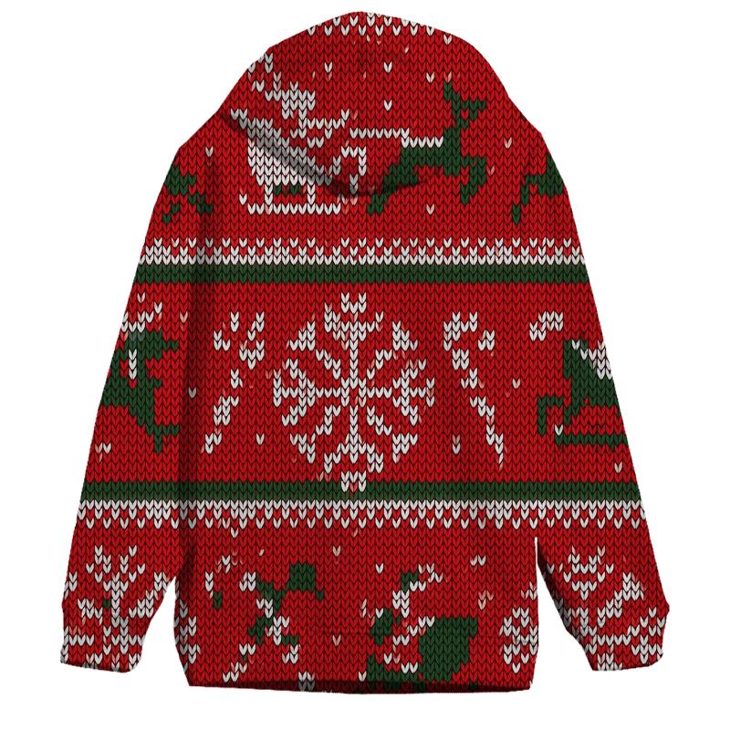 Jolly Sleigh And Snowflake Patchwork Design hoodies fashion