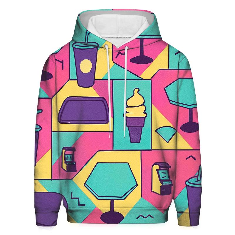 Mall Food Court Neon Pattern designer hoodies