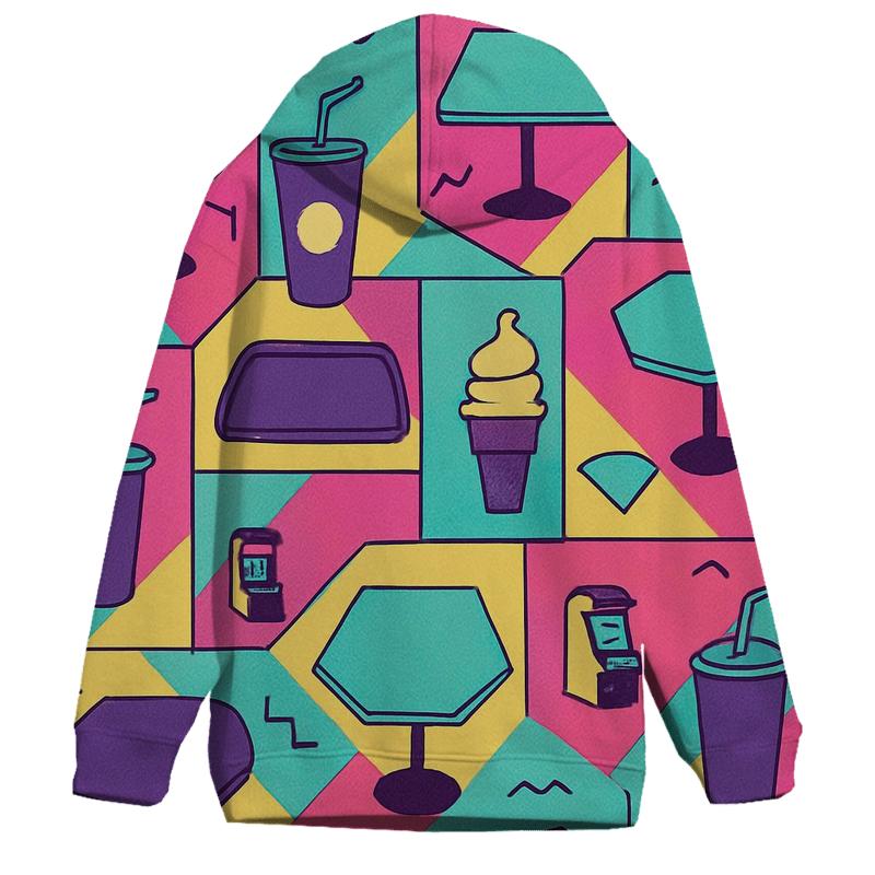 Mall Food Court Neon Pattern designer hoodies