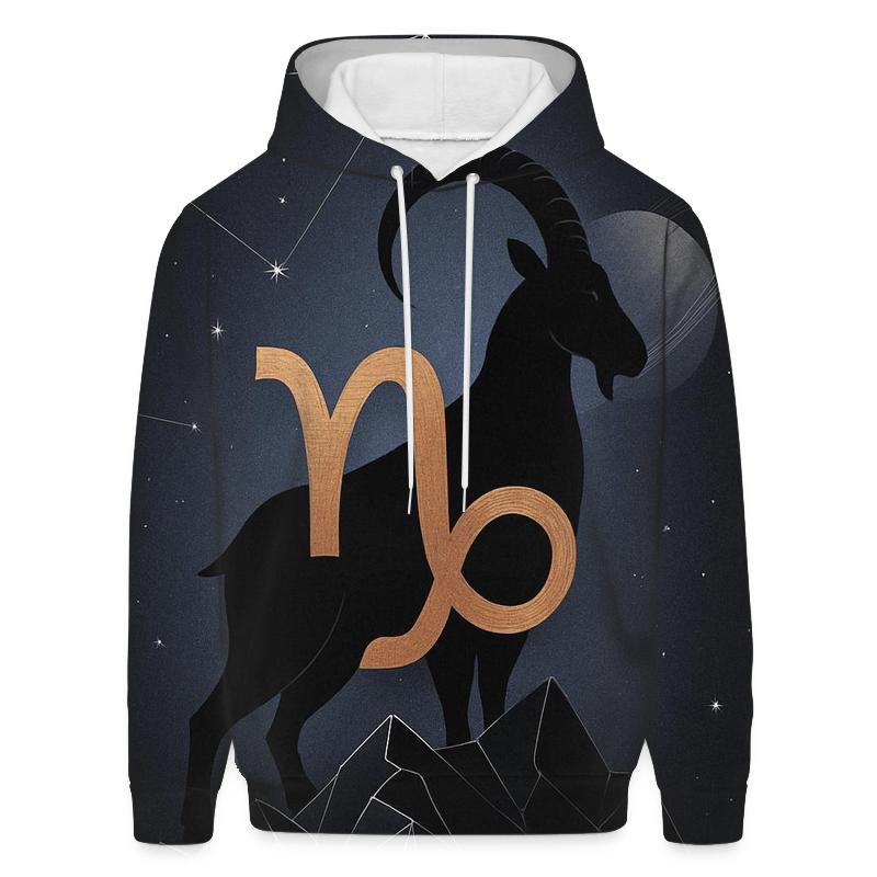 Capricorn Saturnian Mountain Goat Constellation lightweight hoodies