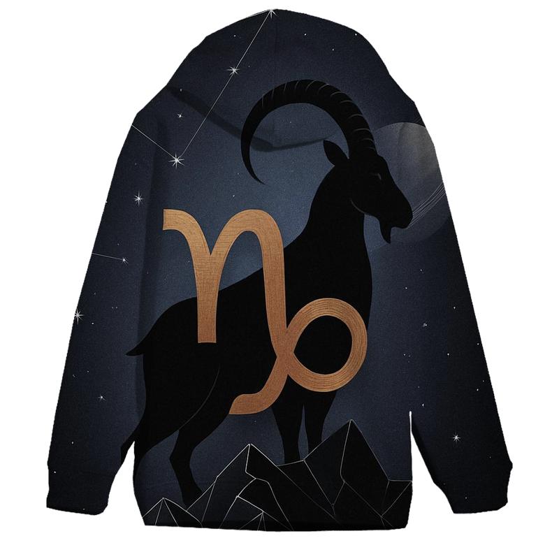 Capricorn Saturnian Mountain Goat Constellation lightweight hoodies