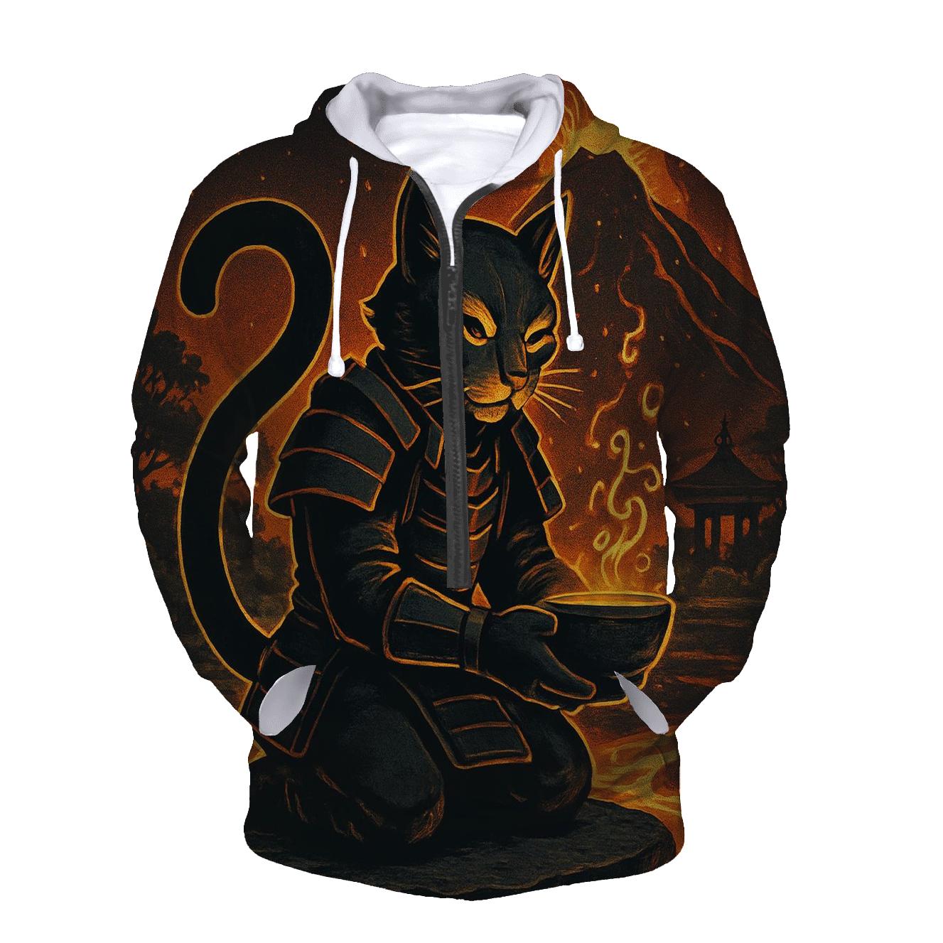 Volcanic Tea Ceremony Samurai Cat hoodie styles