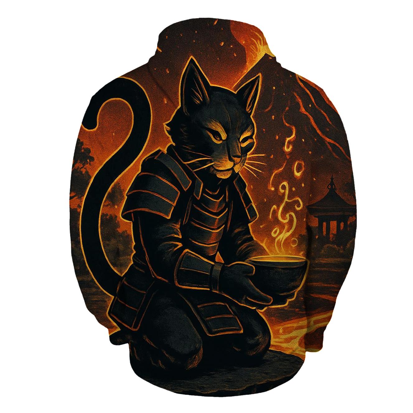 Volcanic Tea Ceremony Samurai Cat hoodie styles