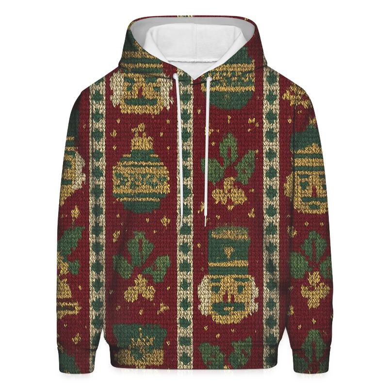 Nutcracker Ornament Ladder Stripe Design embroidered hoodies