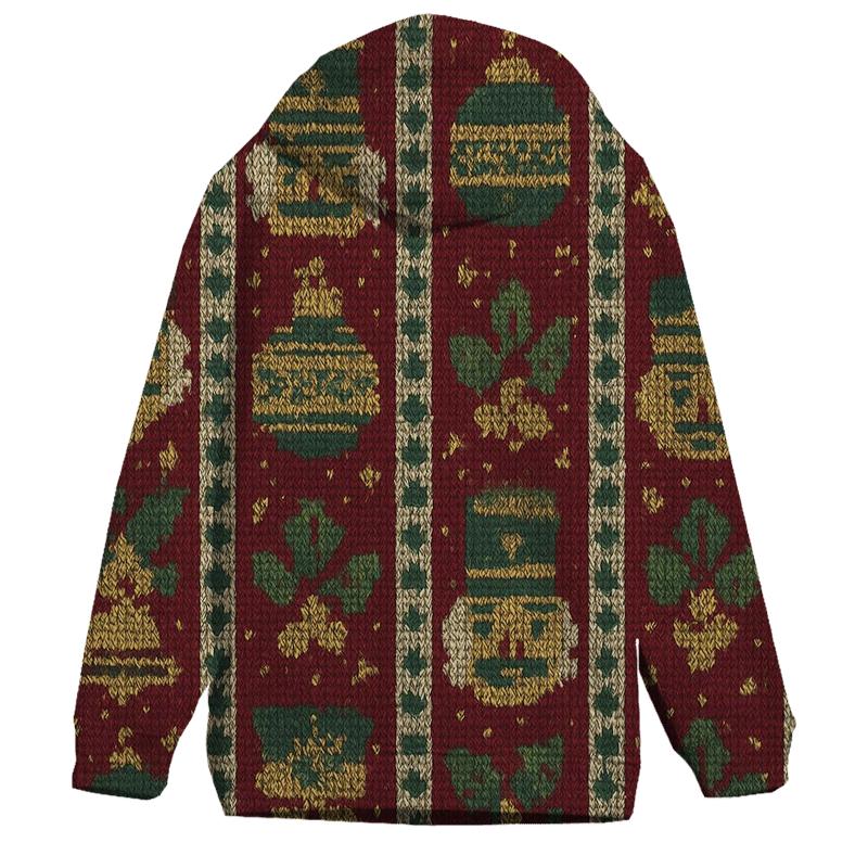 Nutcracker Ornament Ladder Stripe Design embroidered hoodies