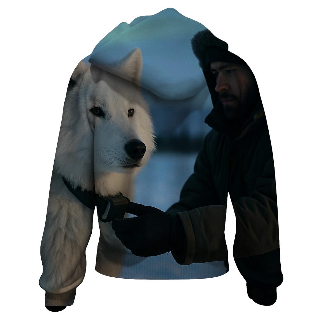 Arctic Wolf Under Boreal Research Collar Check printed hoodies
