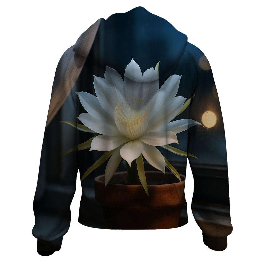 Night Blooming Cereus Window Sill Time Lapse heavyweight hoodies
