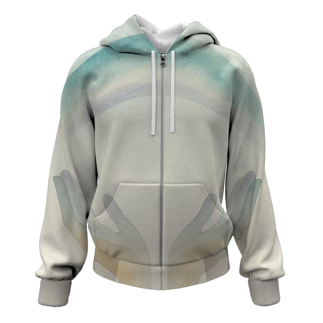Quiet Aurora Prayer Hands lightweight hoodies