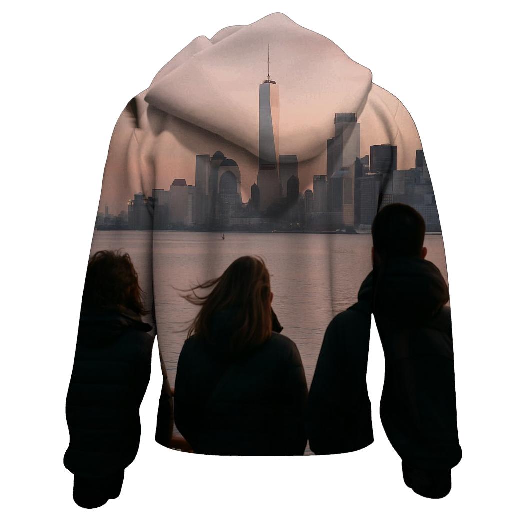 Civic Dawn Over Manhattan From The Staten Island Ferry embroidered hoodies