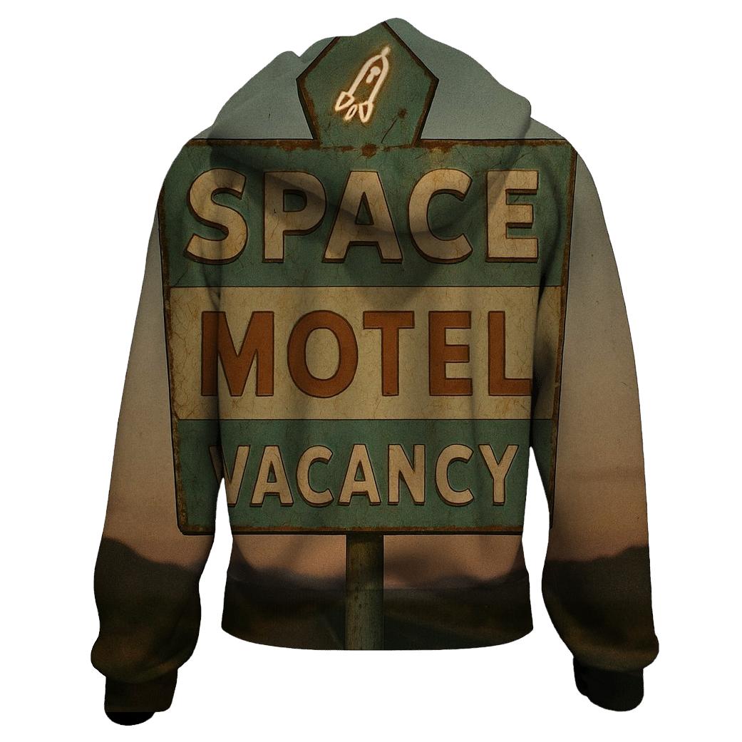 Faded Space Motel Vacancy Sign zip-up hoodies