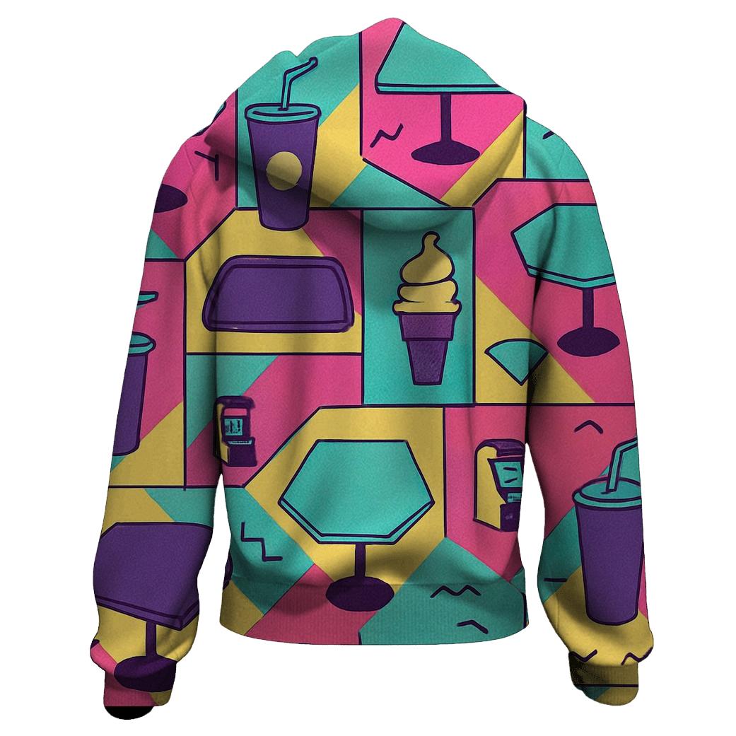 Mall Food Court Neon Pattern hoodie trends